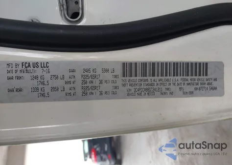 2017 Dodge Journey Se из США, поврежденный, VIN 3C4PDCAB2HT521787